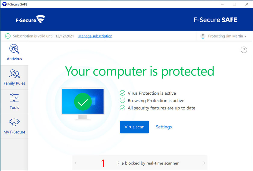 f secure antivirus test